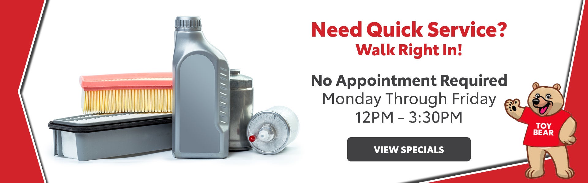 no appointments needed in service